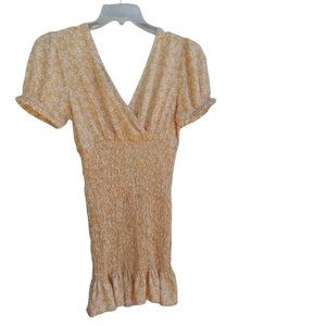Lumiere boho smocked gold dress sz M NEW